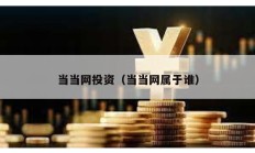 當當網投資（當當網屬于誰）