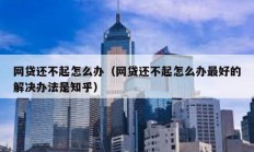 網(wǎng)貸還不起怎么辦（網(wǎng)貸還不起怎么辦最好的解決辦法是知乎）