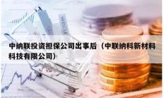 中納聯(lián)投資擔保公司出事后（中聯(lián)納科新材料科技有限公司）