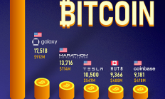 一圖看懂全球上市公司中誰持有最多的比特幣？