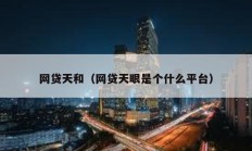網貸天和（網貸天眼是個什么平臺）