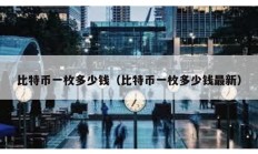 比特幣一枚多少錢（比特幣一枚多少錢最新）