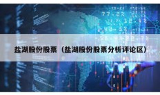 鹽湖股份股票（鹽湖股份股票分析評論區(qū)）