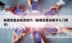 股票型基金投資技巧（股票型基金新手入門教學(xué)）