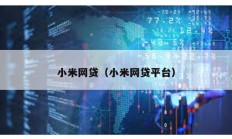 小米網貸（小米網貸平臺）