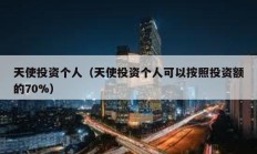 天使投資個人（天使投資個人可以按照投資額的70%）