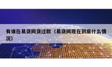 有誰在易貸網貸過款（易貸網現在到底什么情況）