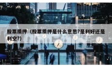 股票質(zhì)押（股票質(zhì)押是什么意思?是利好還是利空?）