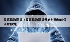 股票指數(shù)期貨（股票指數(shù)期貨開倉時繳納的保證金稱為）