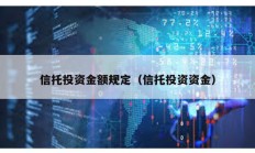 信托投資金額規定（信托投資資金）