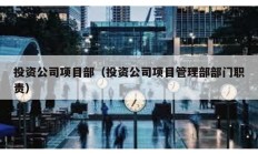 投資公司項目部（投資公司項目管理部部門職責）