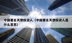 中國著名天使投資人（中國著名天使投資人是什么意思）