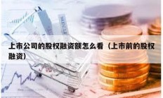 上市公司的股權(quán)融資額怎么看（上市前的股權(quán)融資）