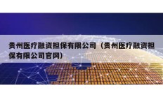 貴州醫療融資擔保有限公司（貴州醫療融資擔保有限公司官網）