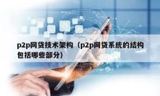 p2p網(wǎng)貸技術(shù)架構(gòu)（p2p網(wǎng)貸系統(tǒng)的結(jié)構(gòu)包括哪些部分）