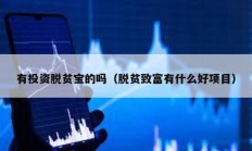 有投資脫貧寶的嗎（脫貧致富有什么好項目）