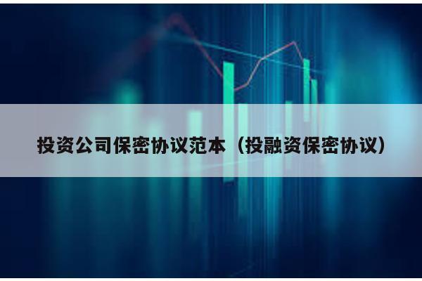投資公司保密協議范本(投融資保密協議)