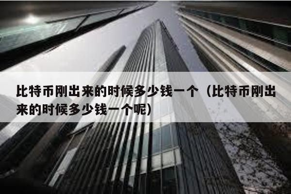 比特幣剛出來的時候多少錢一個(比特幣剛出來的時候多少錢一個呢)