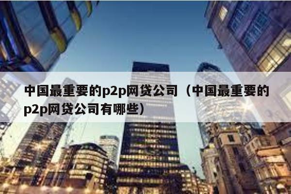 中國最重要的p2p網貸公司(中國最重要的p2p網貸公司有哪些)