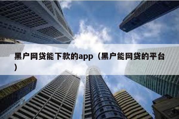 黑戶網貸能下款的app(黑戶能網貸的平臺)