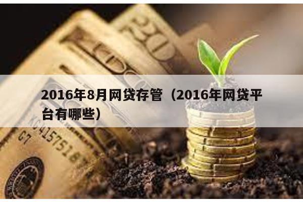 2016年8月網(wǎng)貸存管(2016年網(wǎng)貸平臺(tái)有哪些)