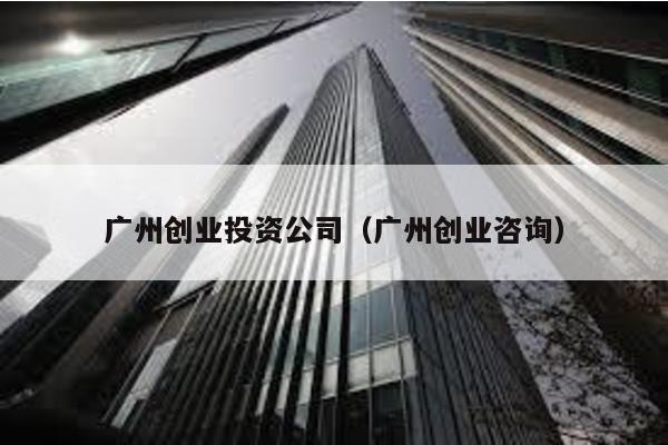 廣州創(chuàng)業(yè)投資公司(廣州創(chuàng)業(yè)咨詢)