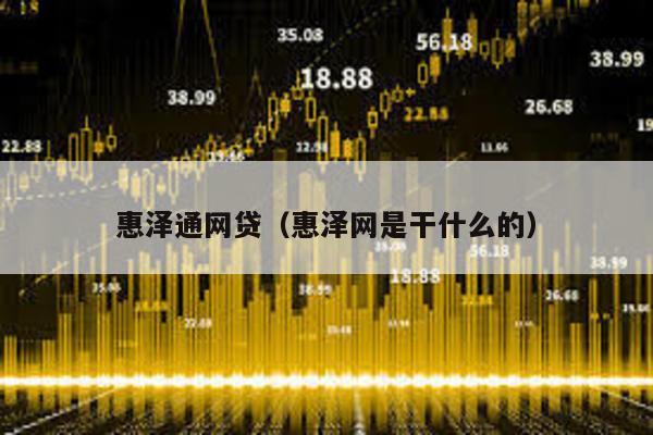 惠澤通網貸(惠澤網是干什么的)